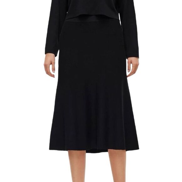 Vero Moda Aware Black VMINA High Waisted Calf Length Skirt - Picture 1 of 6